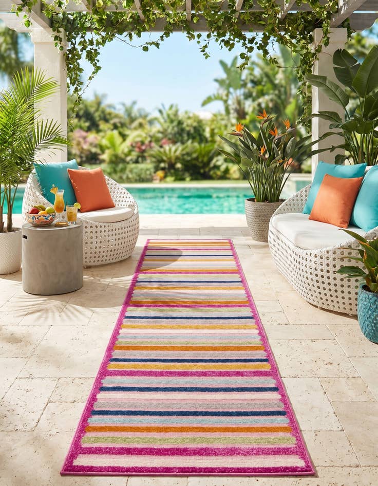 Detail image of 2' x 10' Easy-Clean Aruba Indoor / Outdoor Runner Rug