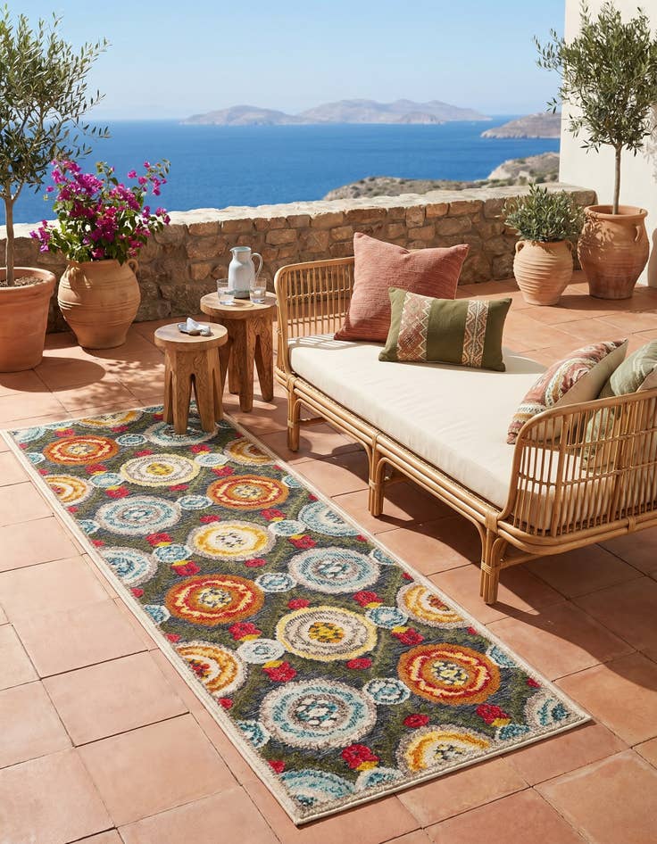 Detail image of 2' x 6' Easy-Clean Casablanca Indoor / Outdoor Runner Rug