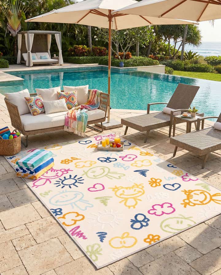 5' 3 x 7' 7 Easy-Clean Indoor / Outdoor Rug