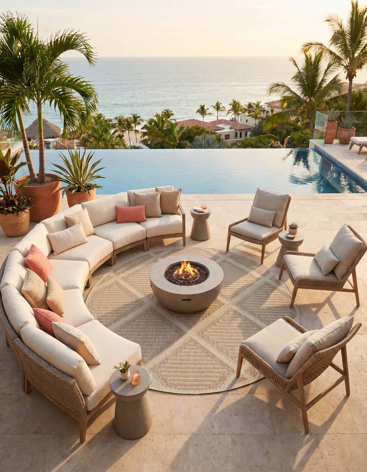 Detail image of 7' 10 x 7' 10 Easy-Clean Trellis Indoor / Outdoor Round Rug