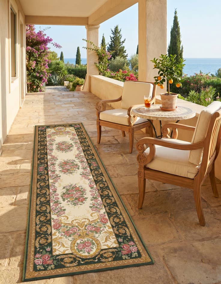 Detail image of 2' x 8' Easy-Clean Traditional Indoor / Outdoor Runner Rug