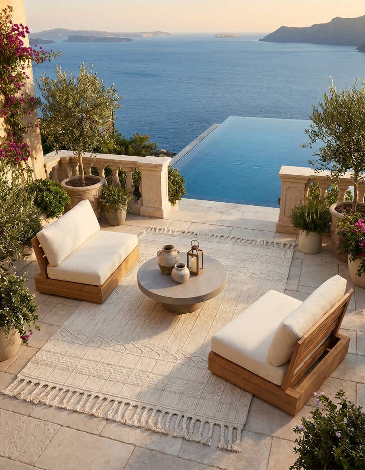 Detail image of 5' 1 x 8' Easy-Clean Eco Bohemian Indoor / Outdoor Rug
