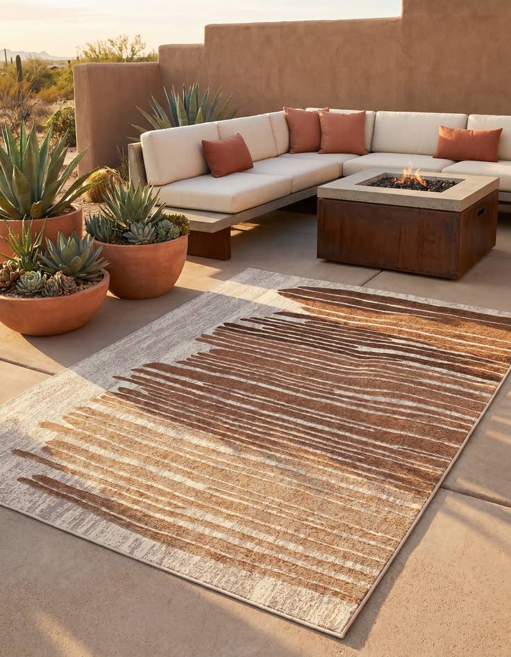 Detail image of 5' x 7' Easy-Clean Modern Indoor / Outdoor Rug