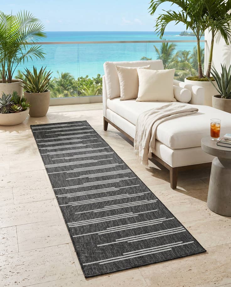 Detail image of 2' x 8' Easy-Clean Modern Indoor / Outdoor Runner Rug