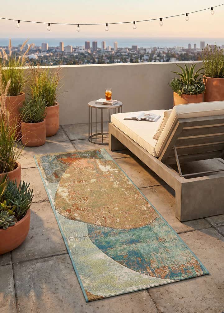 2' x 5' 1 Easy-Clean Modern Indoor / Outdoor Runner Rug