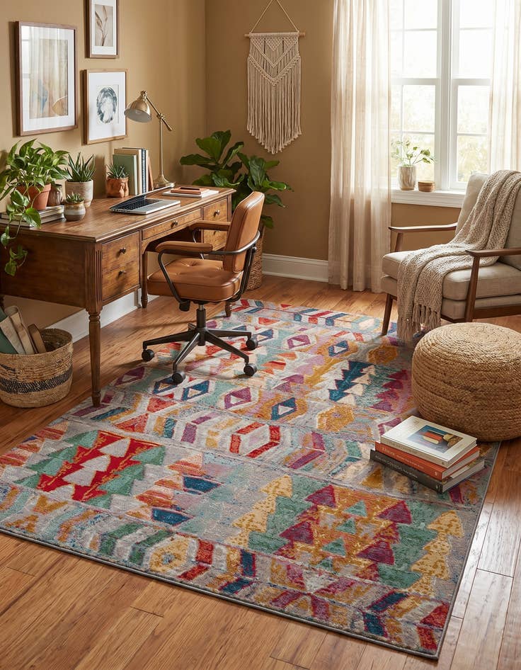 Detail image of 7' 10 x 10' Easy-Clean Modern Indoor / Outdoor Rug