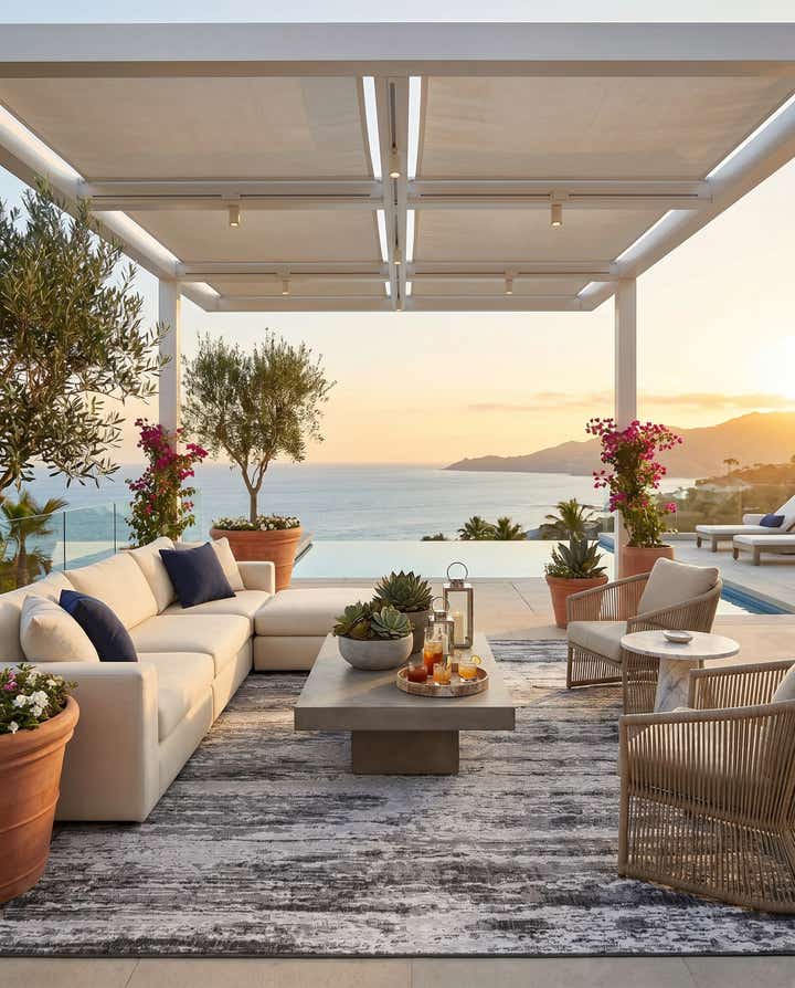 9' x 12' Easy-Clean Modern Indoor / Outdoor Rug