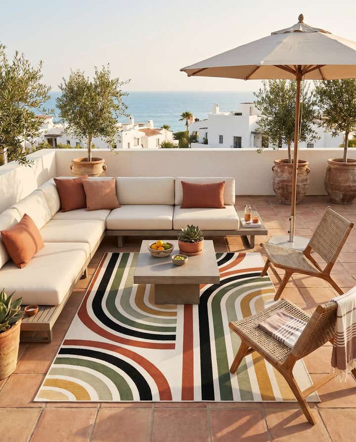 5' x 8' Easy-Clean Modern Indoor / Outdoor Rug
