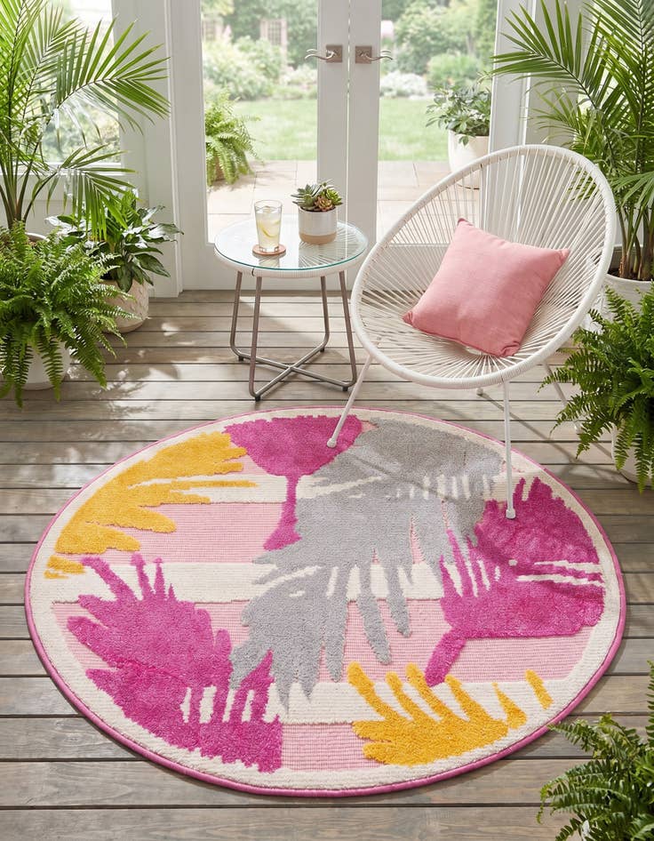 Detail image of 3' 3 x 3' 3 Easy-Clean Aruba Indoor / Outdoor Round Rug