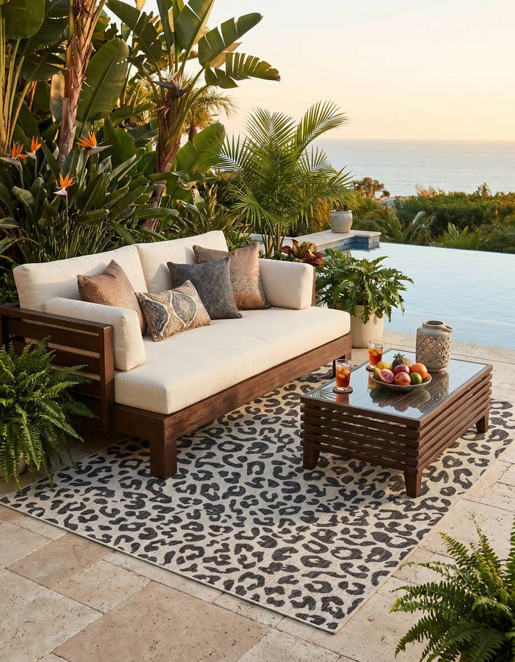 Detail image of 5' 3 x 8' Easy-Clean Safari Indoor / Outdoor Rug