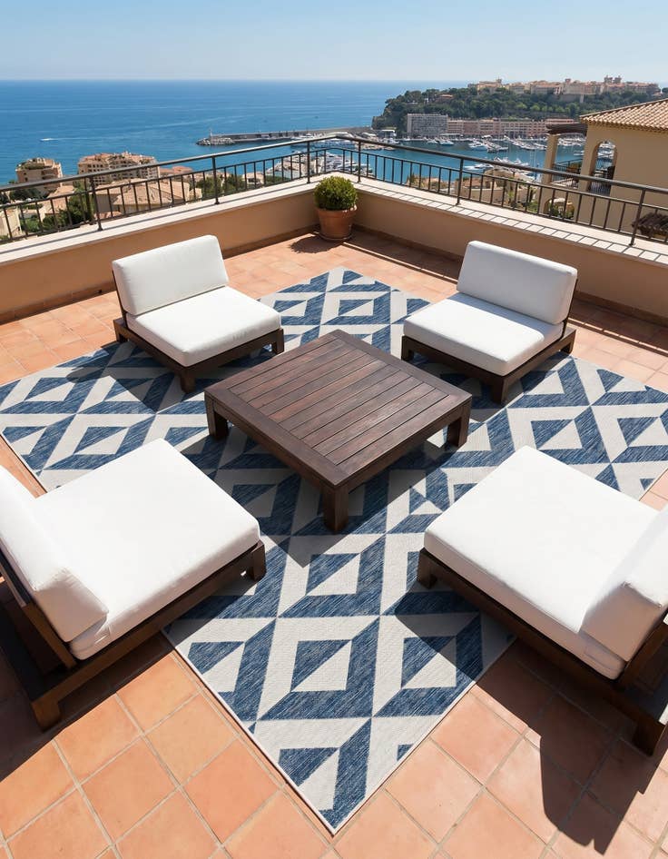 Detail image of 7' 10 x 7' 10 Easy-Clean Jill Zarin Napa Indoor / Outdoor Square Rug