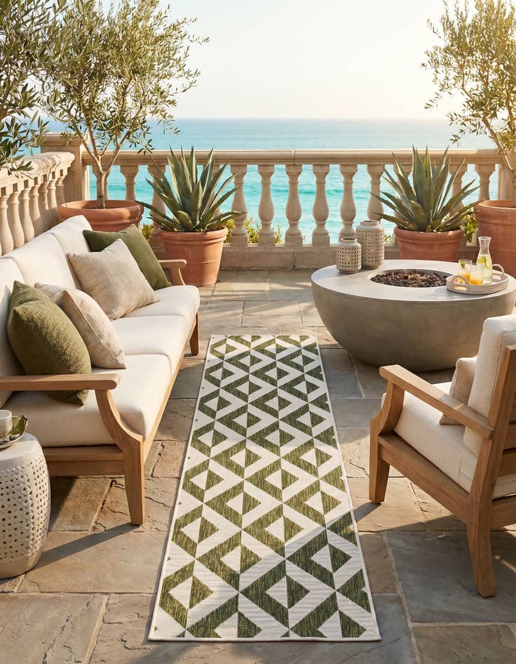 Detail image of 2' x 8' Easy-Clean Jill Zarin Napa Indoor / Outdoor Runner Rug