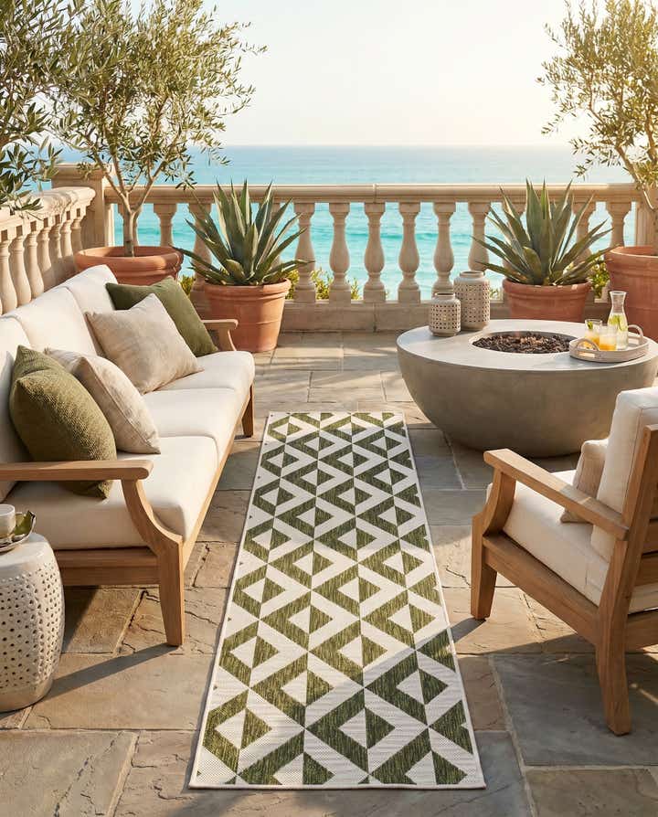 2' x 8' Easy-Clean Jill Zarin Napa Indoor / Outdoor Runner Rug