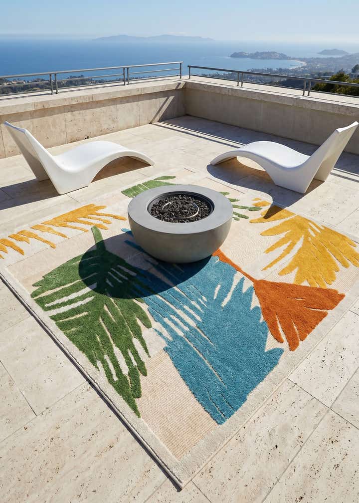 5' 3 x 5' 3 Easy-Clean Aruba Indoor / Outdoor Square Rug