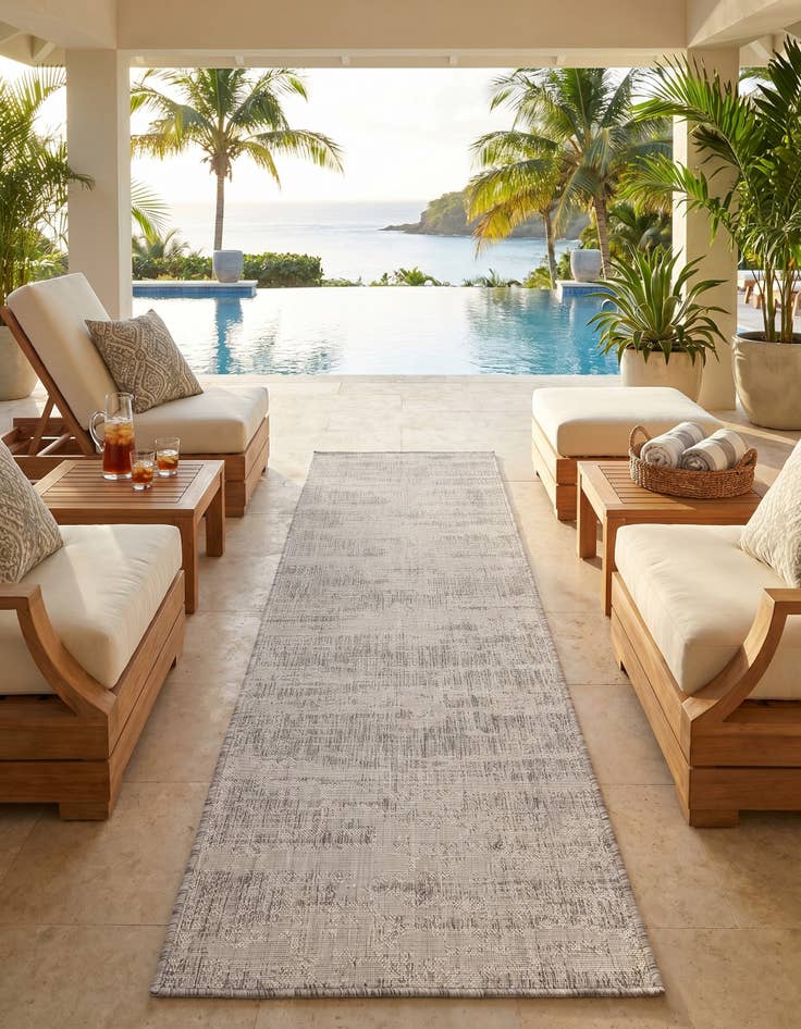 Detail image of 2' x 8' Easy-Clean Modern Indoor / Outdoor Runner Rug