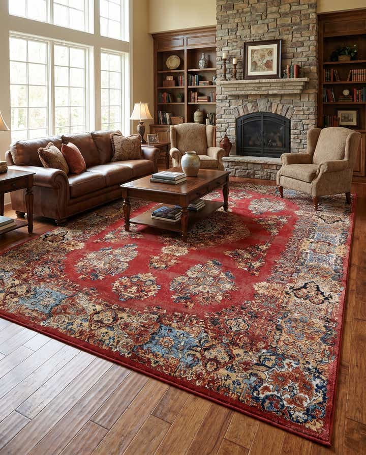 9' x 12' Easy-Clean Traditional Indoor / Outdoor Rug