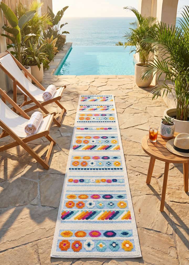 2' x 10' Easy-Clean Aruba Indoor / Outdoor Runner Rug