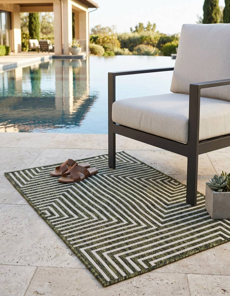 Detail image of 2' x 3' Easy-Clean Modern Indoor / Outdoor Rug