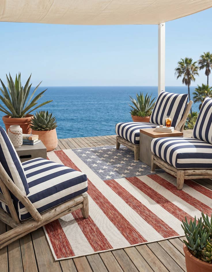 Detail image of 5' 3 x 8' Easy-Clean Jill Zarin Indoor / Outdoor Rug