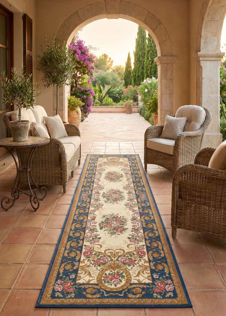 2' 7 x 10' Easy-Clean Traditional Indoor / Outdoor Runner Rug