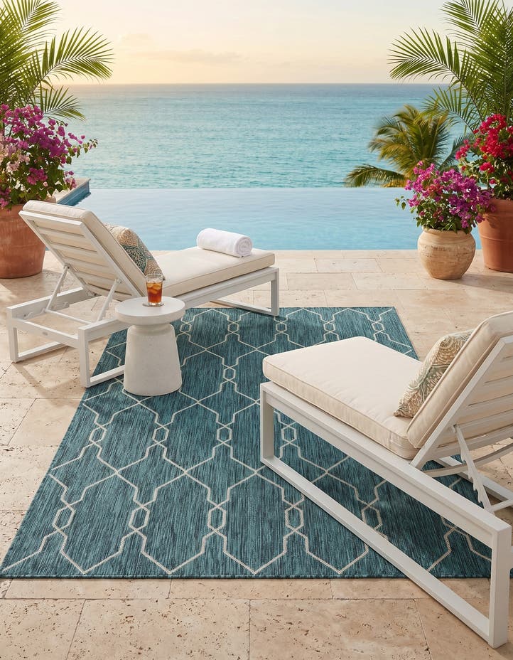5' 3 x 8' Easy-Clean Lattice Indoor / Outdoo...