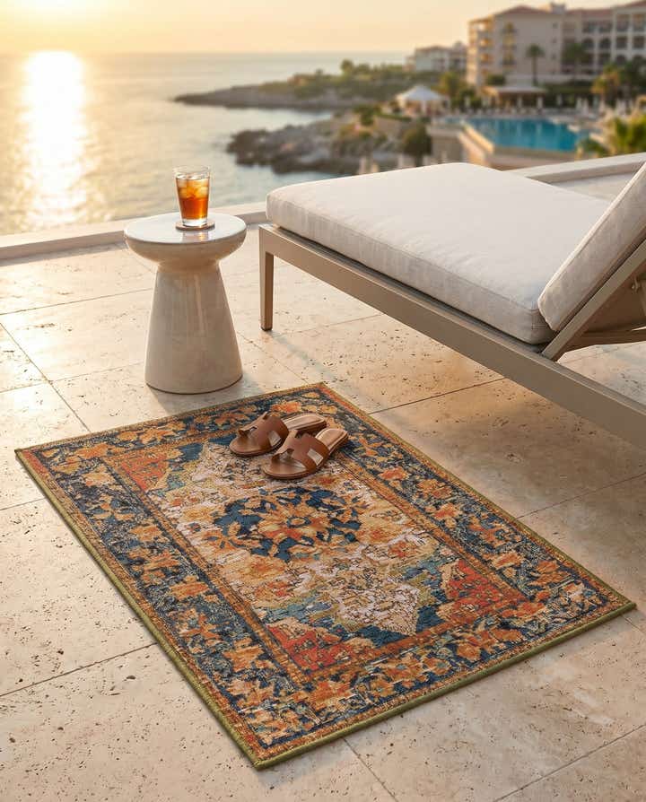2' x 3' Easy-Clean Traditional Indoor / Outdoor Rug