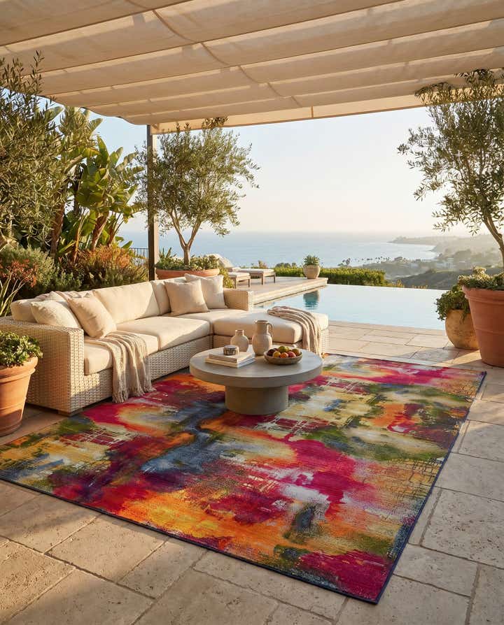 8' x 11' 4 Easy-Clean Modern Indoor / Outdoor Rug