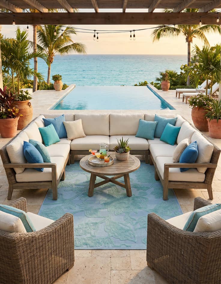 Detail image of 7' x 10' Easy-Clean Aruba Indoor / Outdoor Rug