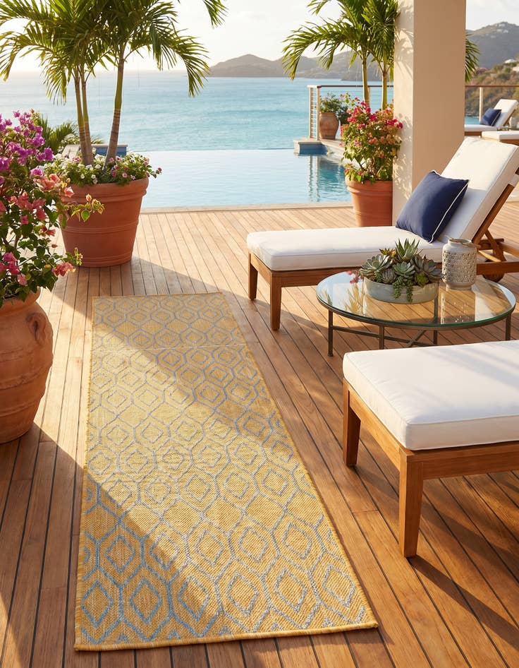 Detail image of 2' x 8' Easy-Clean Jill Zarin Turks and Caicos Indoor / Outdoor Runner Rug