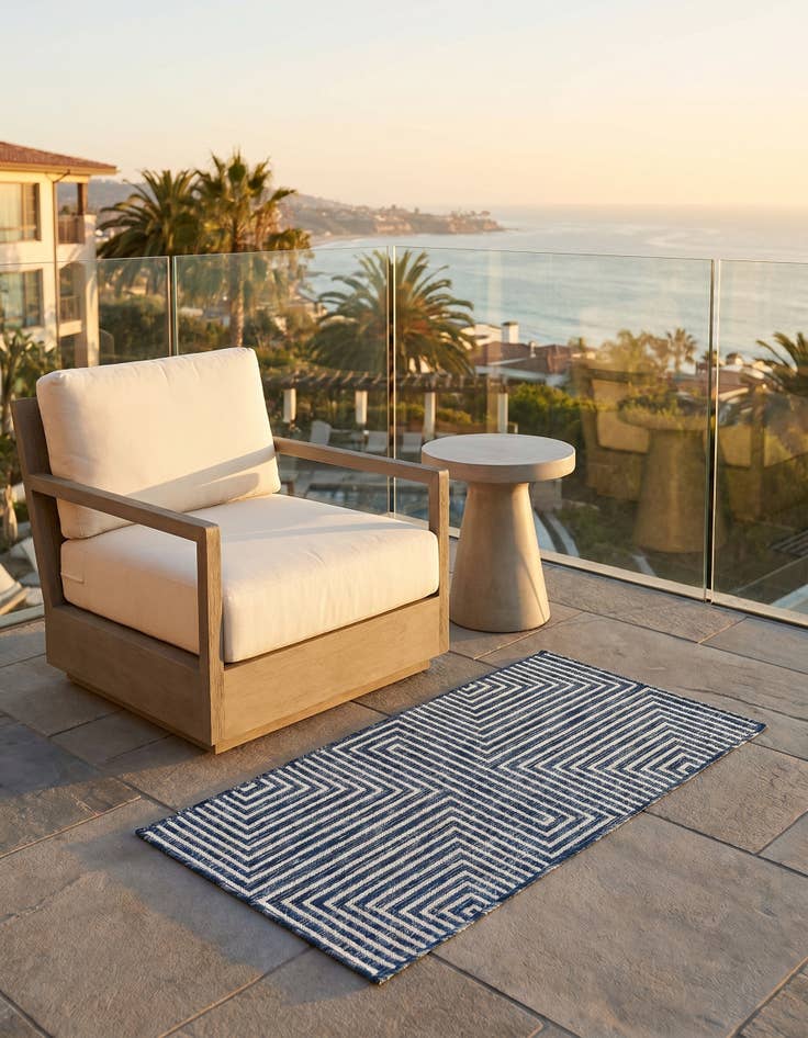 Detail image of 2' x 4' Easy-Clean Modern Indoor / Outdoor Runner Rug