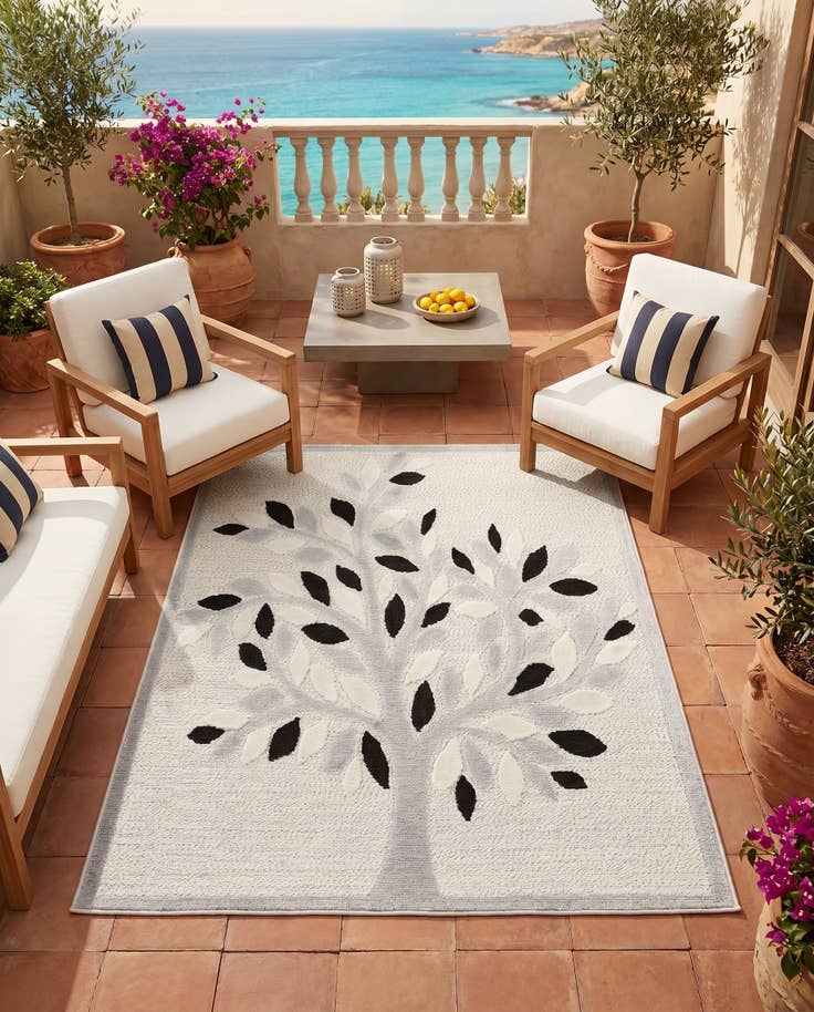 Detail image of 5' 3 x 7' 7 Easy-Clean Indoor / Outdoor Rug
