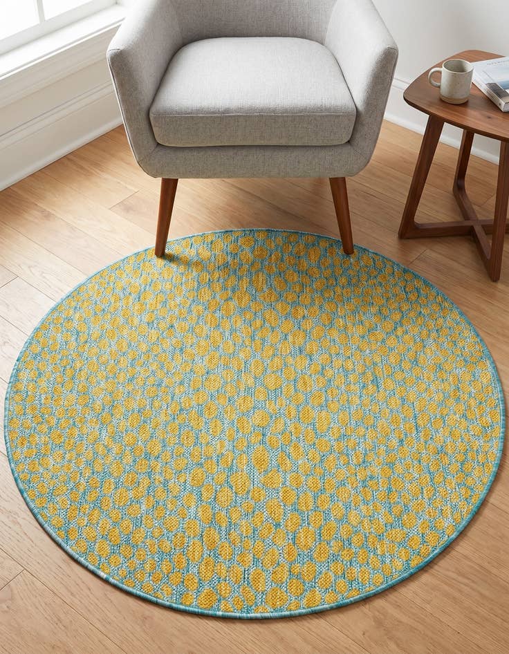 Detail image of 3' x 3' Easy-Clean Jill Zarin Cape Town Indoor / Outdoor Round Rug