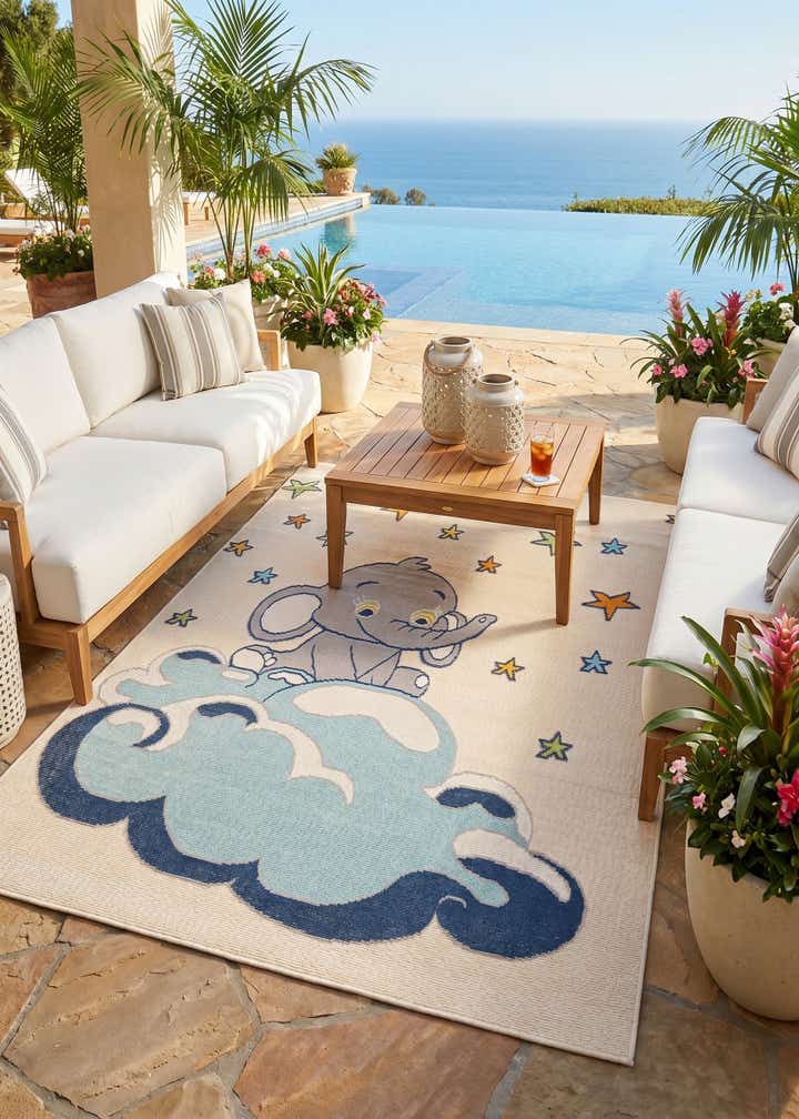 5' 3 x 7' 7 Easy-Clean Indoor / Outdoor Rug