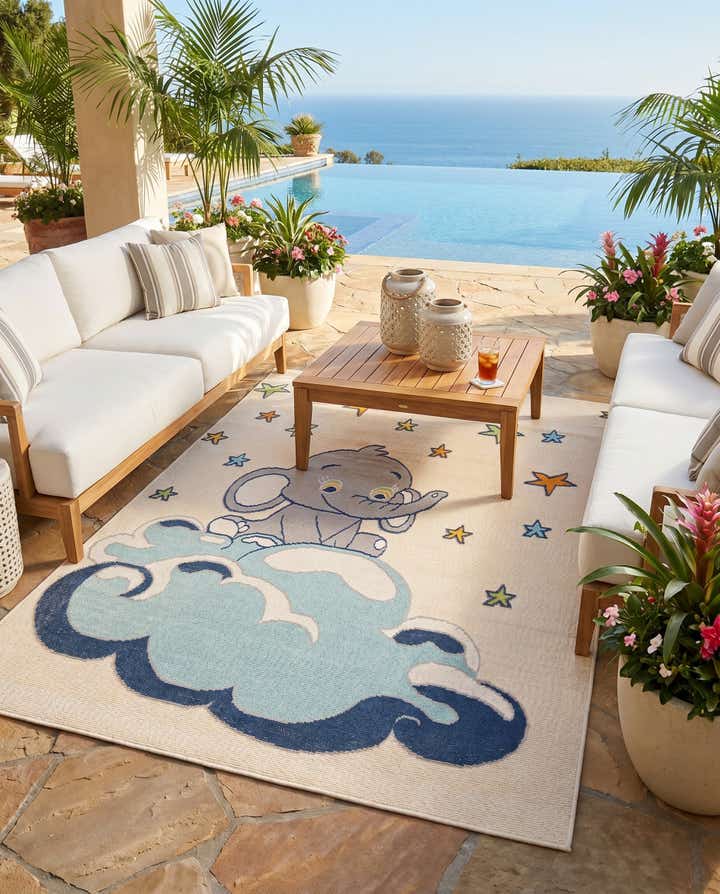 5' 3 x 7' 7 Easy-Clean Indoor / Outdoor Rug