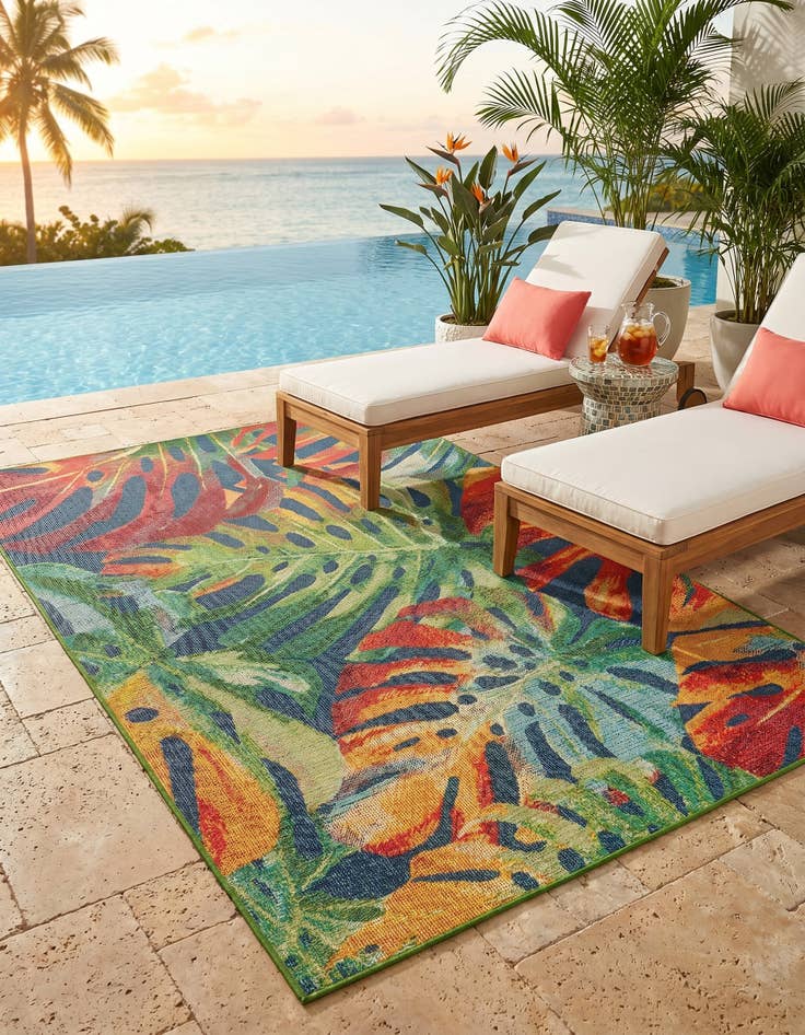 Detail image of 6' 1 x 9' Easy-Clean Baja Indoor / Outdoor Rug