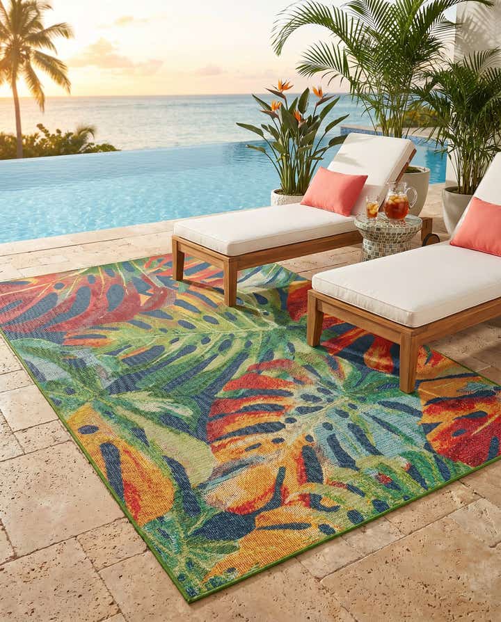 6' 1 x 9' Easy-Clean Baja Indoor / Outdoor Rug