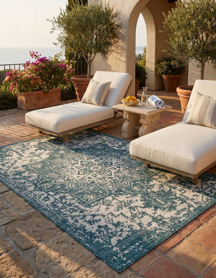 Detail image of 5' 3 x 8' Easy-Clean Jill Zarin Dubai Indoor / Outdoor Rug