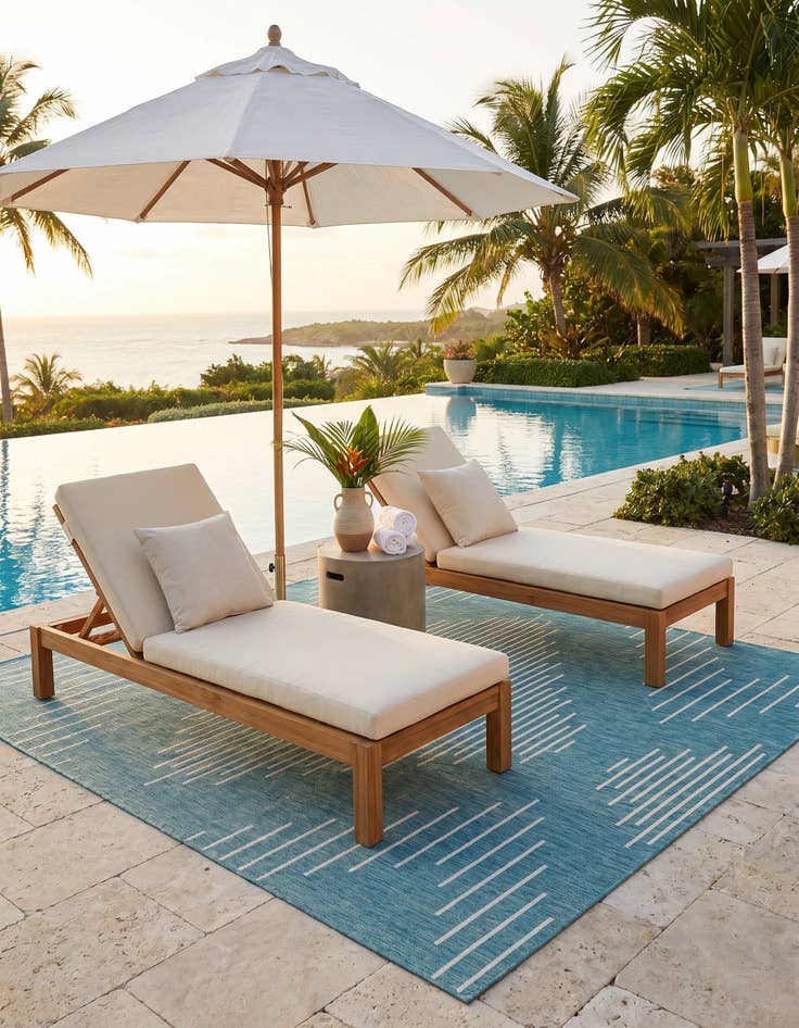 Detail image of 7' 10 x 10' Easy-Clean Modern Indoor / Outdoor Rug