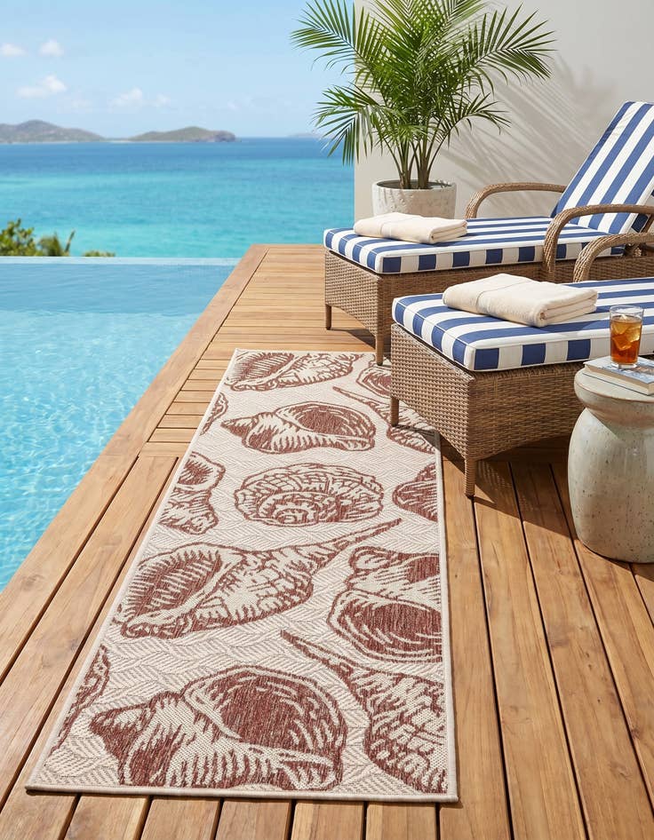 Detail image of 2' x 6' Easy-Clean Coastal Indoor / Outdoor Runner Rug