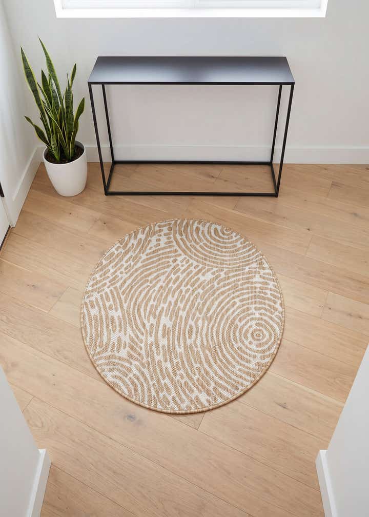 3' x 3' Easy-Clean Modern Indoor / Outdoor Round Rug