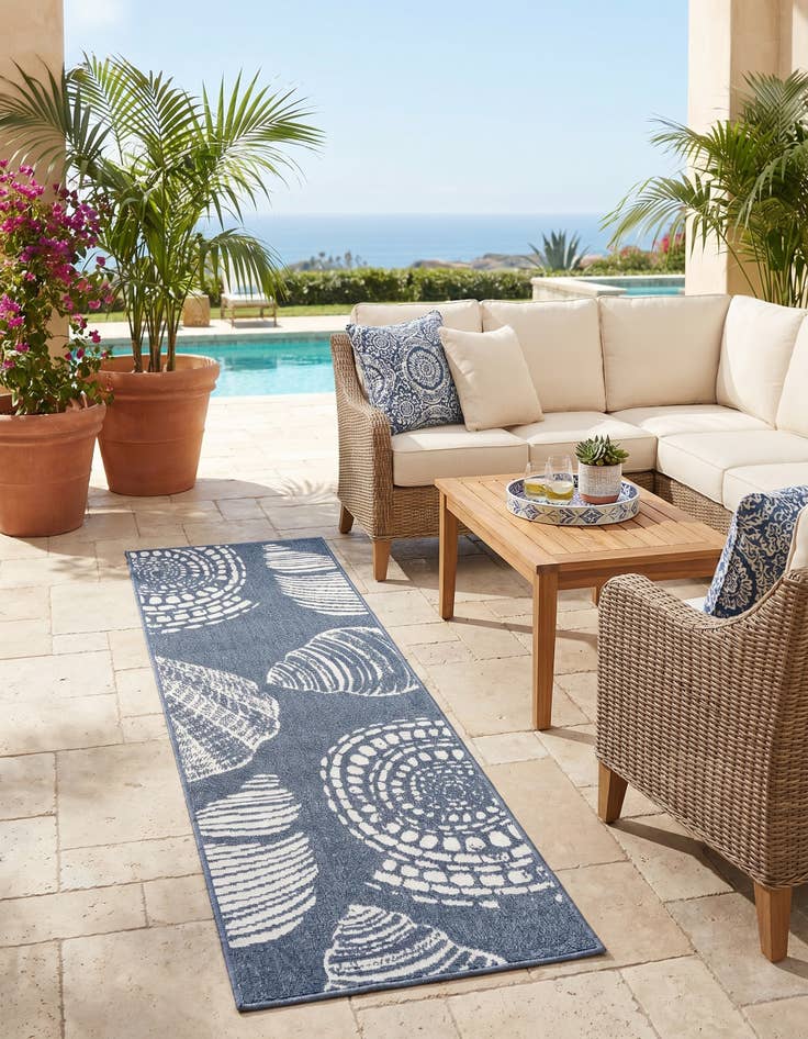 Detail image of 2' x 6' Easy-Clean Coastal Indoor / Outdoor Runner Rug