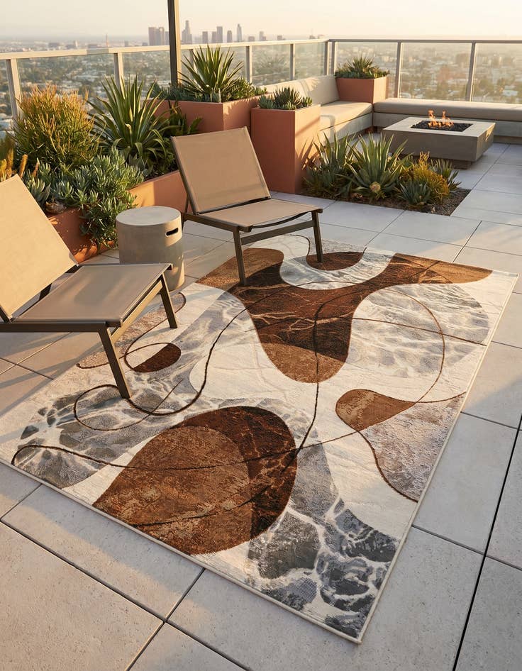 Detail image of 5' x 8' Easy-Clean Modern Indoor / Outdoor Rug