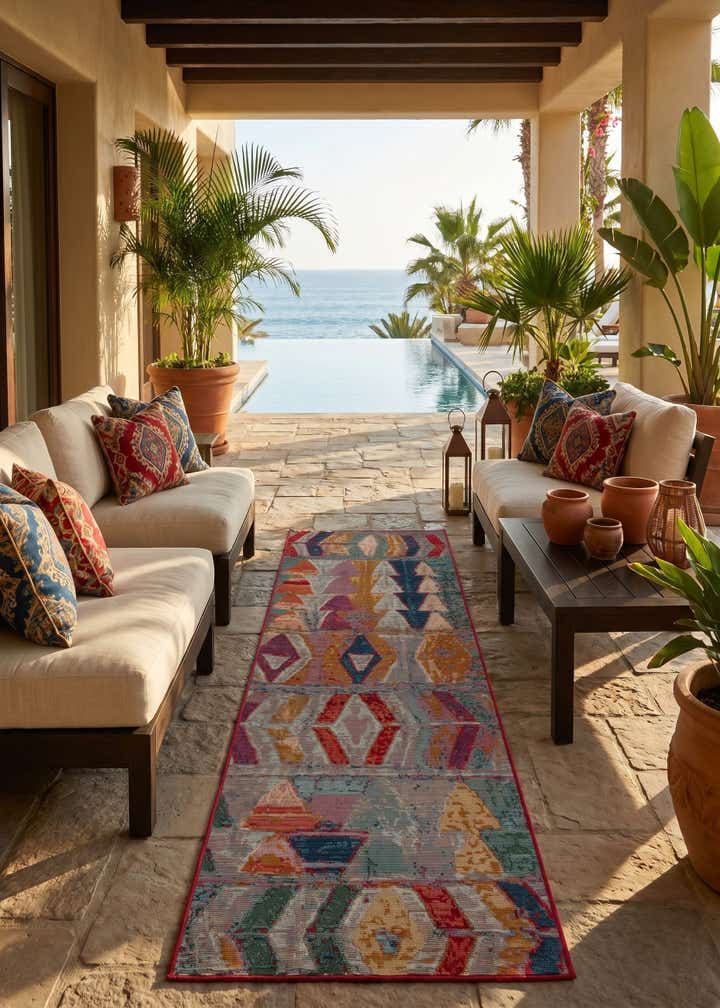 2' x 6' Easy-Clean Modern Indoor / Outdoor Runner Rug