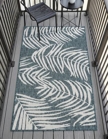 3' x 5' 3 Easy-Clean Botanical Indoor / Outdoor Rug