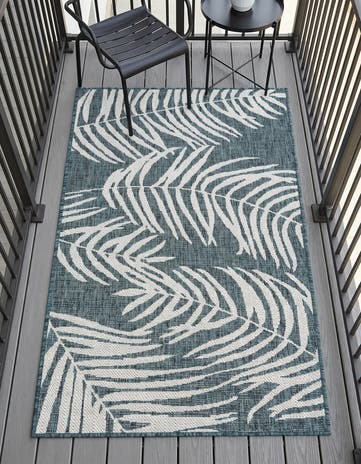 3' x 5' 3 Easy-Clean Botanical Indoor / Outdoor Rug