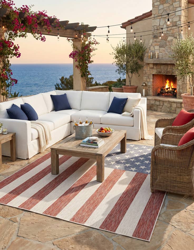 Detail image of 7' 10 x 10' Easy-Clean Jill Zarin Indoor / Outdoor Rug