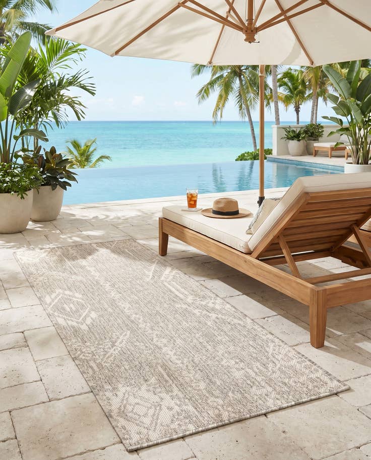 Detail image of 2' x 5' Easy-Clean Bohemian Indoor / Outdoor Runner Rug