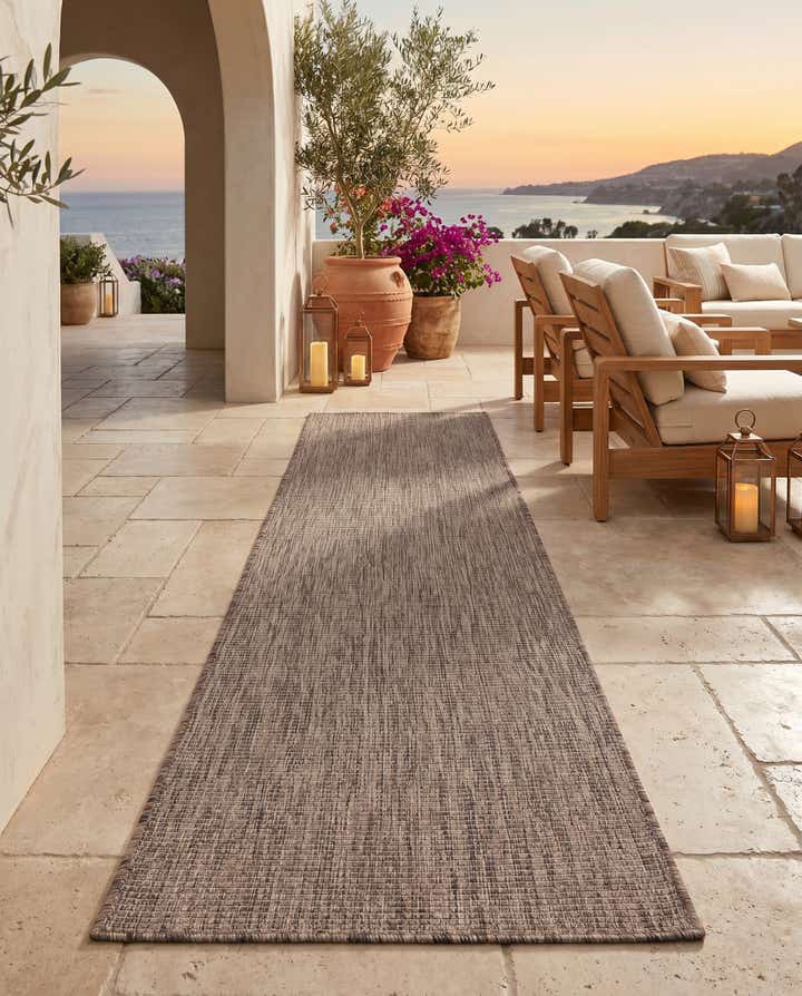 2' x 7' Easy-Clean Solid Indoor / Outdoor Runner Rug