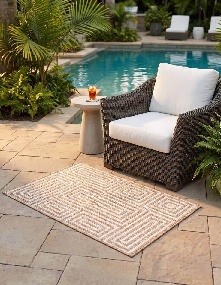 Detail image of 2' x 3' Easy-Clean Modern Indoor / Outdoor Rug