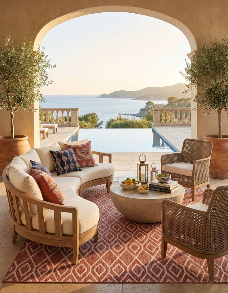 Detail image of 7' 10 x 10' Easy-Clean Jill Zarin Turks and Caicos Indoor / Outdoor Rug